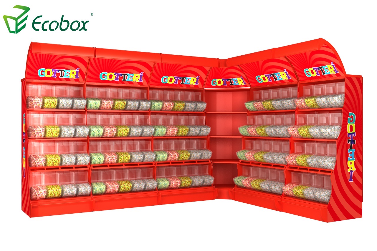 Ecobox TG06101A présentoir à bonbons en métal avec bacs à pelles