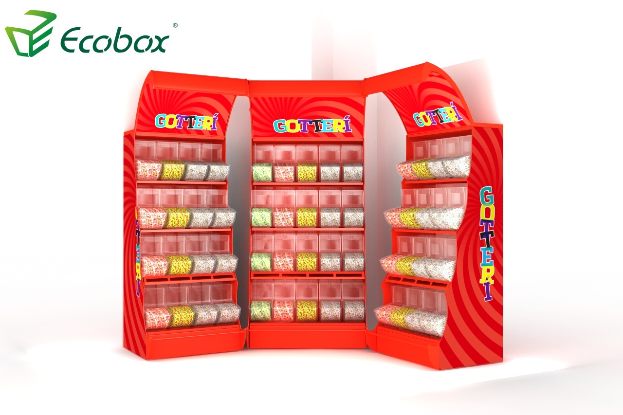 Ecobox TG-06101A présentoir à bonbons en métal avec bacs à pelle 