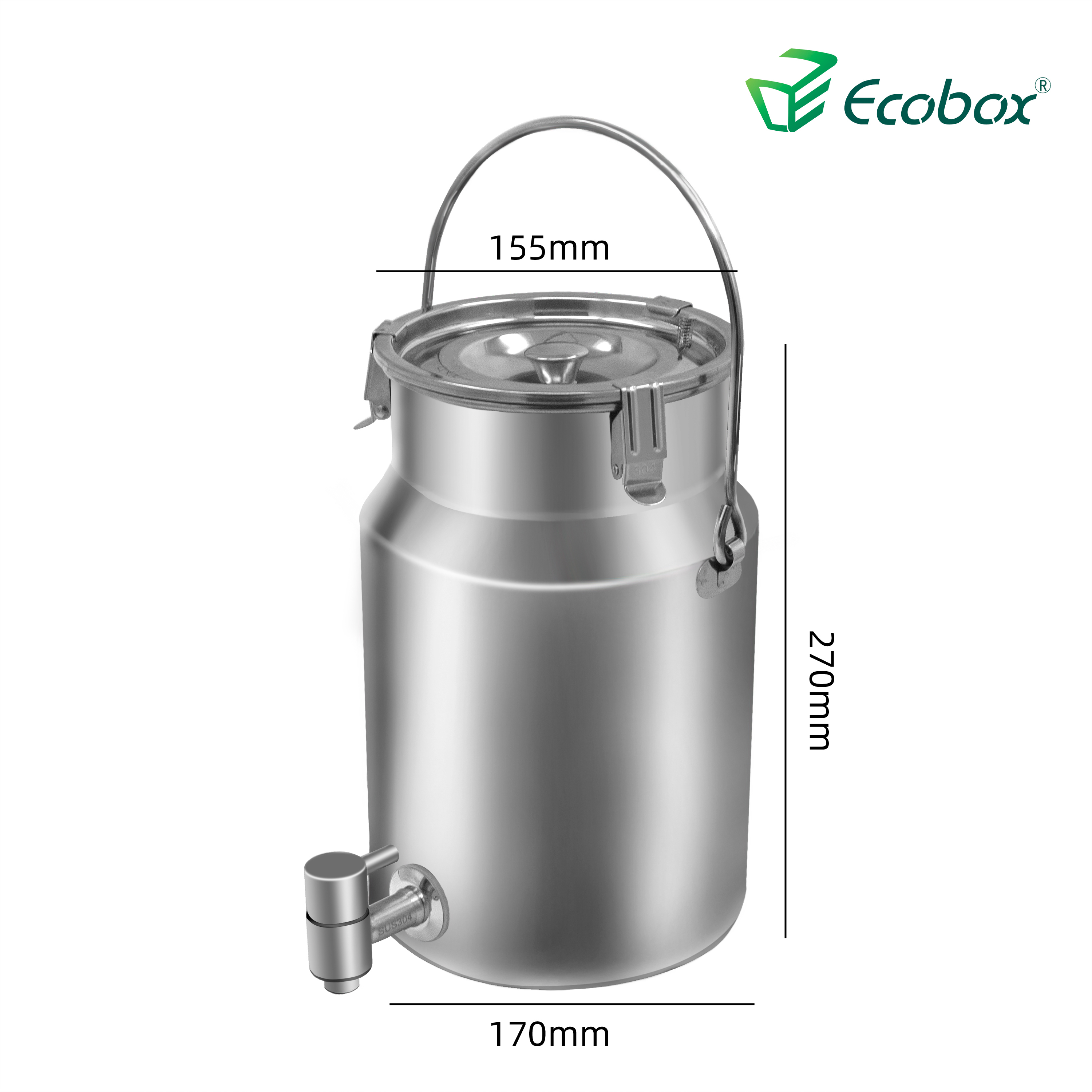 Conteneur de distributeur de tambour liquide d'huile de qualité alimentaire en acier inoxydable Ecobox pour les magasins zéro déchet